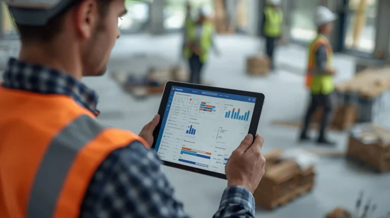 Construction workflow automation dashboard for builders and joiners
