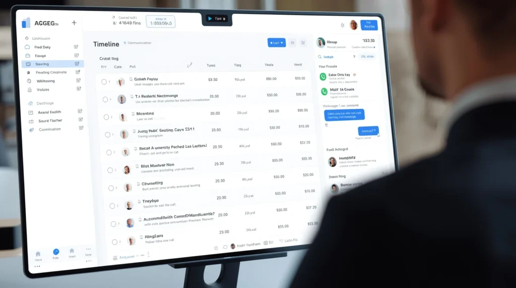 Unified communication dashboard displaying all client messages for a UK conveyancing law firm.