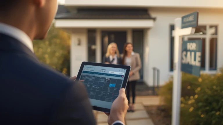 UK estate agent confirming viewing schedules on Fixxable app — demonstrating calendar sync and estate agency automation for better property management.