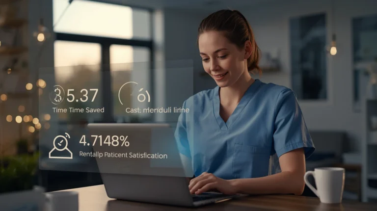 Physiotherapist tracking patient satisfaction and time saved using Fixxable physiotherapy clinic automation analytics.