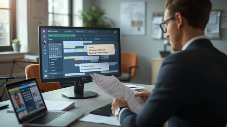 Financial services automation system scheduling insurance and loan consultations automatically with reminders and calendar sync.