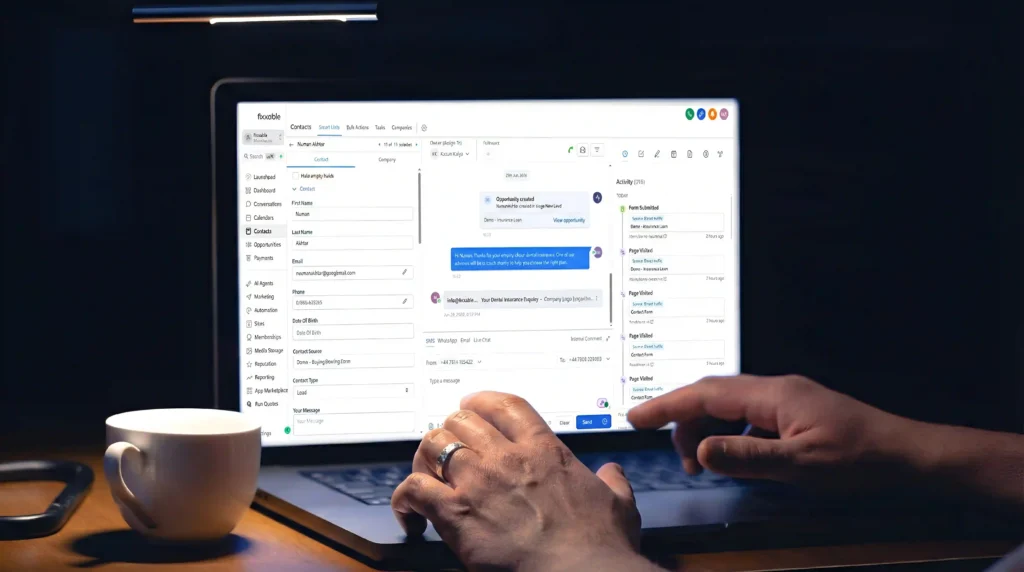 CRM system helping businesses organise customer information and manage relationships from one central platform.