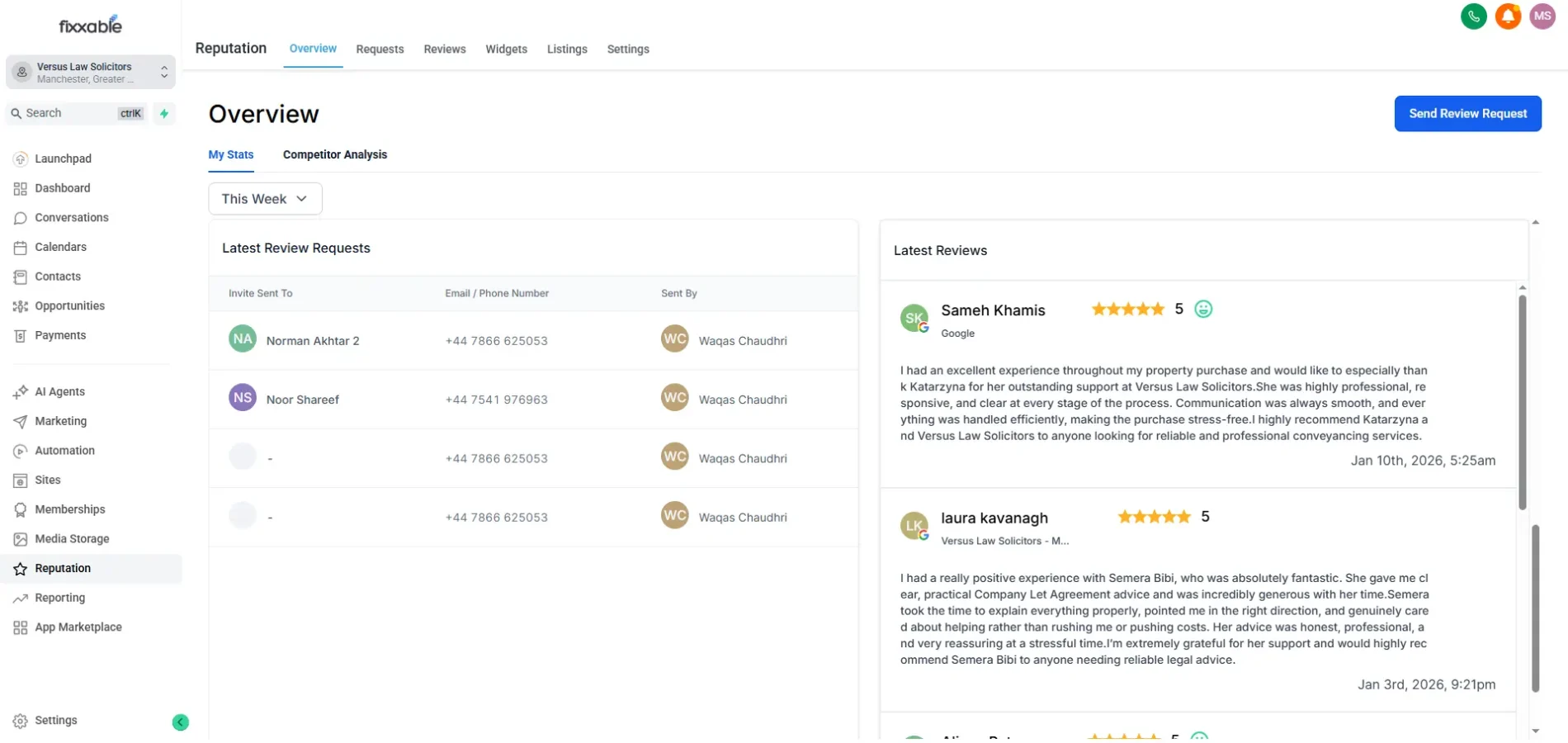 Fixxable reviews and reputation management
