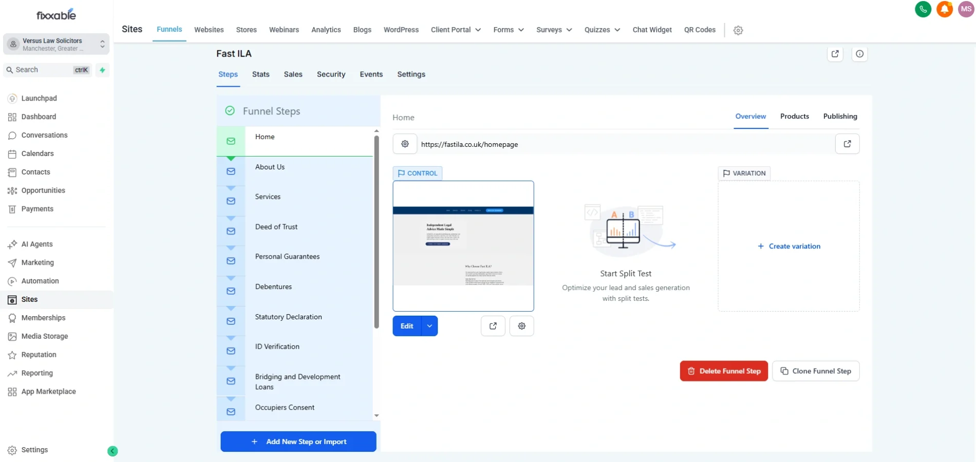 Fixxable sales funnels