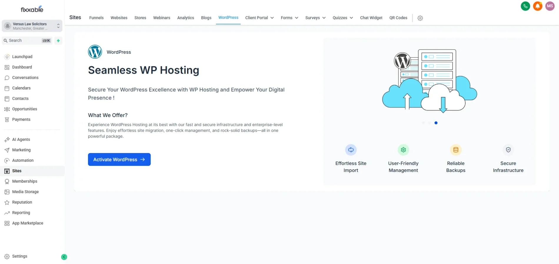 Fixxable website builder