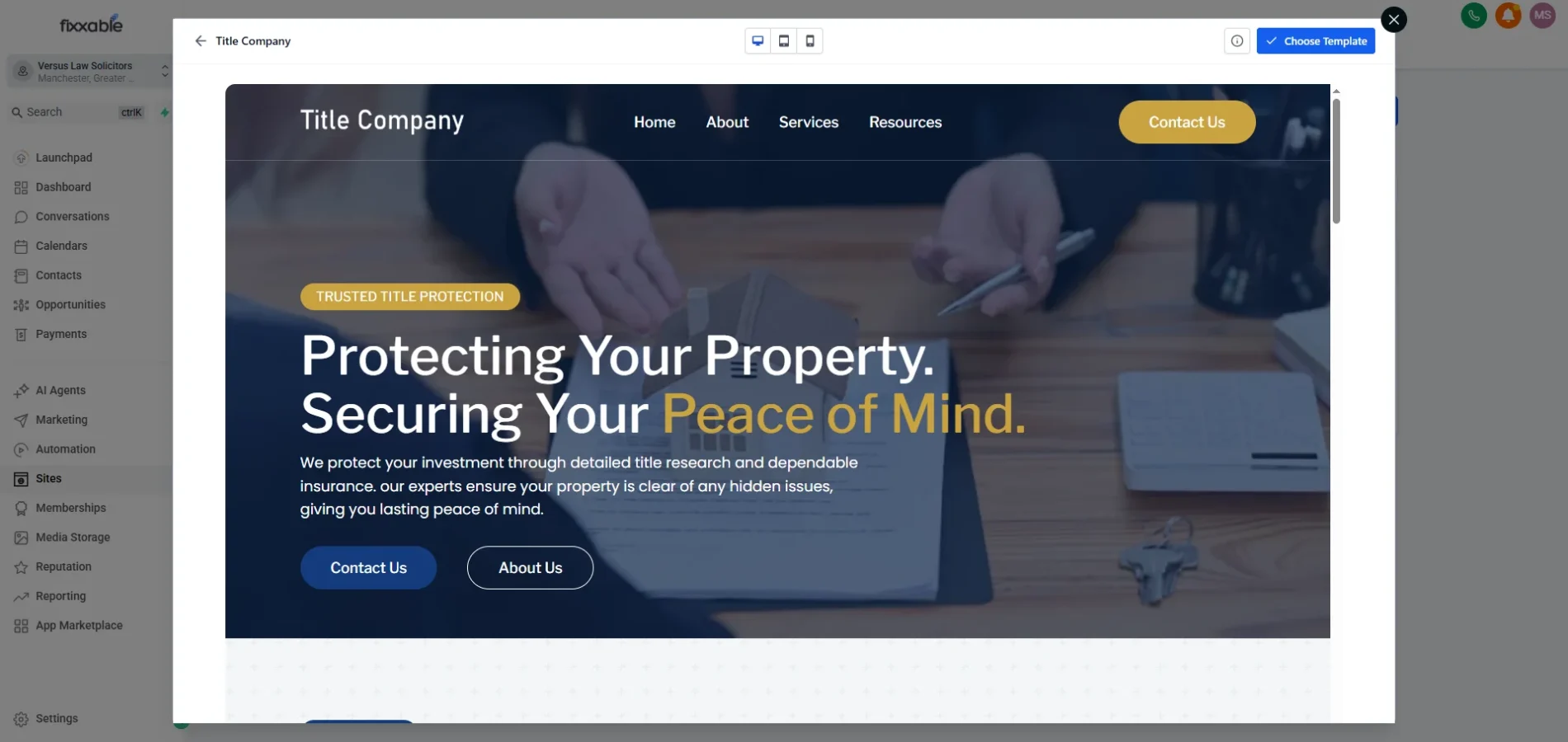 Fixxable website builder