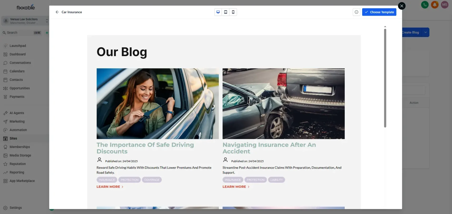 Fixxable website builder